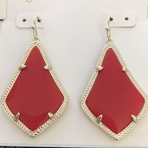 Kendra Scott Alex Red and Gold Earrings
